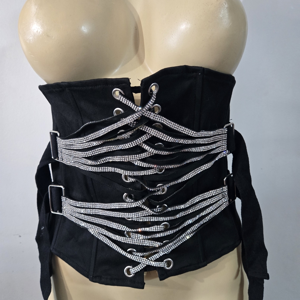 Black Corset with Silver Accents - Picture 4 of 11